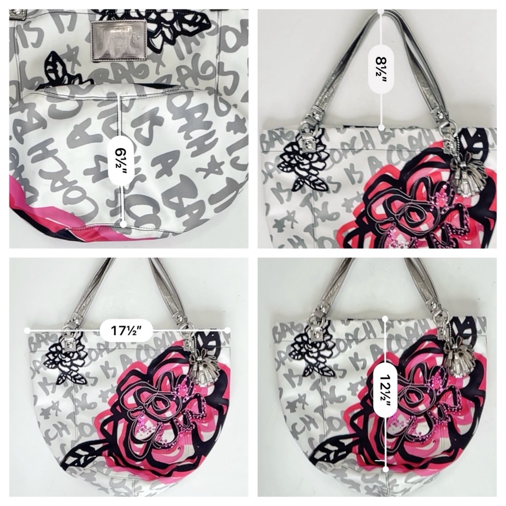 Coach White and Pink Floral Tote - Picture 13 of 15